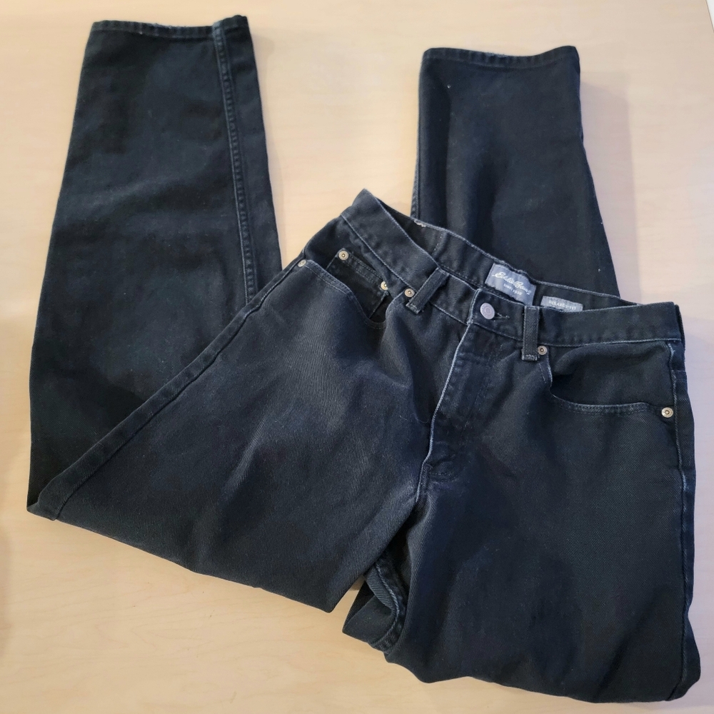 Eddie Bauer Relaxed-Fit Black 100% Cotton Jeans Men's 30x32